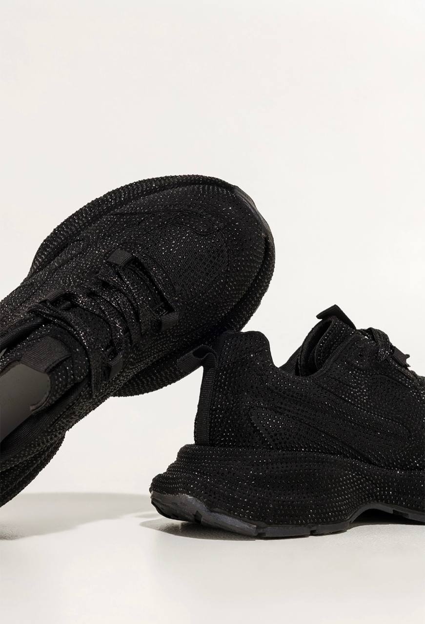Czarne damskie sneakersy z kamyczkami - Зображення 6