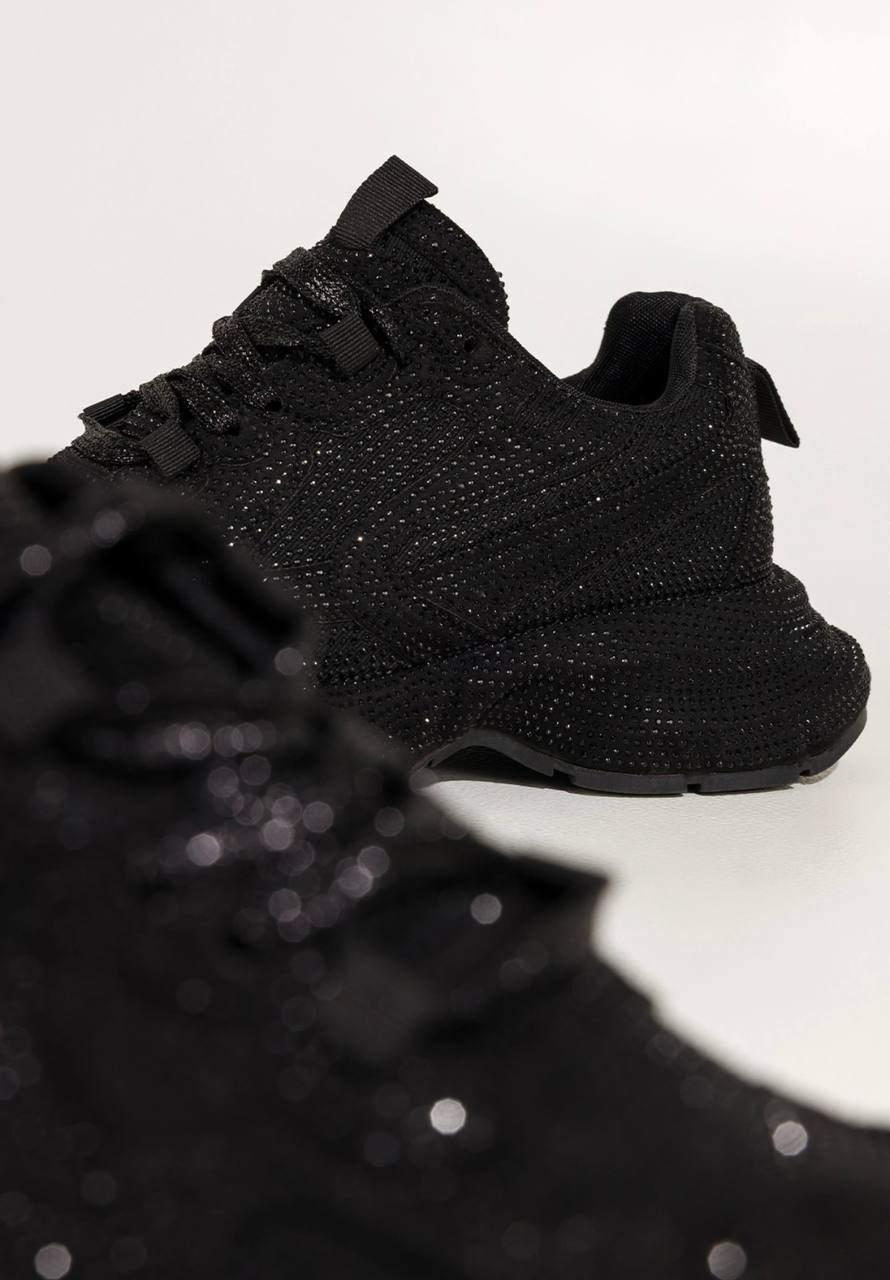 Czarne damskie sneakersy z kamyczkami - Зображення 8