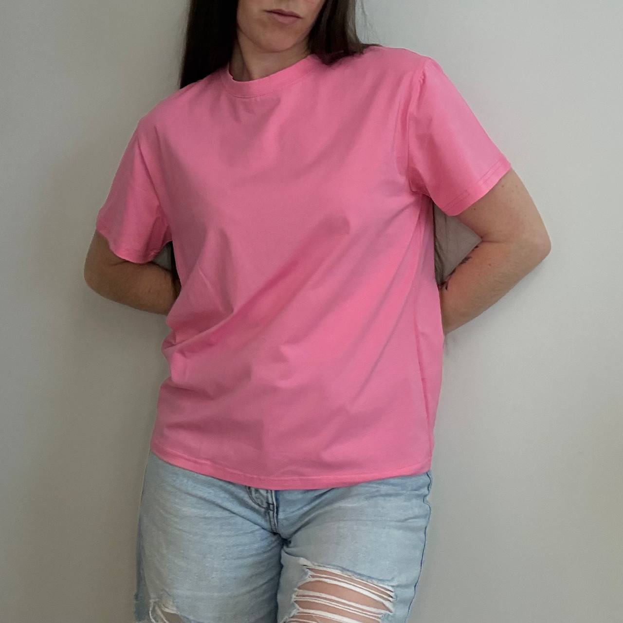 Damska koszulka Basic Premium Cotton — kremowa, bawełniana - Зображення 6